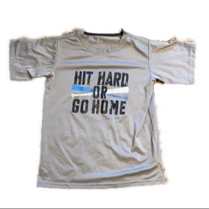 BCG baseball t shirt go hard or go home in grey
